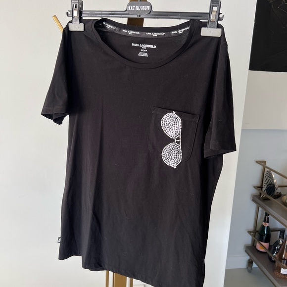 KARL LAGERFELD PARIS Sunglass Pocket T-Shirt —  Size S - Picture 12 of 12